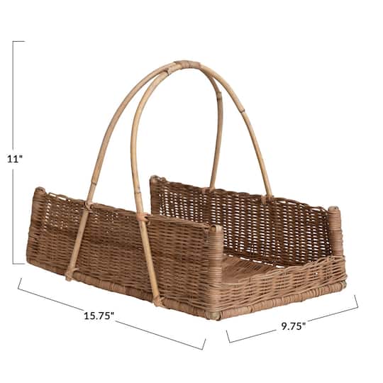Hello Honey® 16" Natural Decorative Rattan Hanging Basket